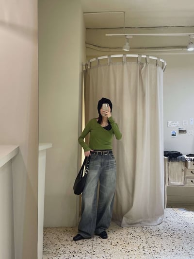 斜挖領薄長袖 ( 4色 )9