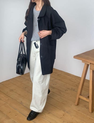 附皮帶繭型褲 ( 2色 )10