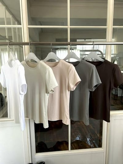 基礎薄款短TEE ( 白色/灰色 )17