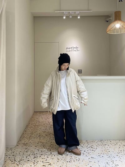 可束素面鋪棉外套 ( 2色 )14