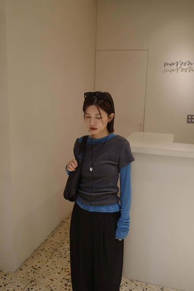 銀色墜飾黑繩長鍊 ( 少量現貨 )2