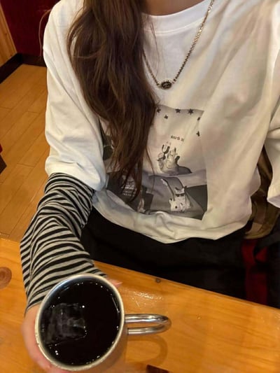 配色圓領條紋上衣 ( 4色 )3