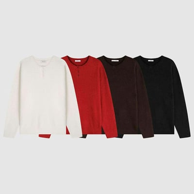 UNISEX亨利領毛衣 ( 4色 / 少量現貨 )25