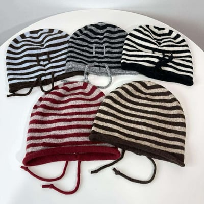 羊毛條紋堆堆帽 ( 5色 / 少量現貨 )24