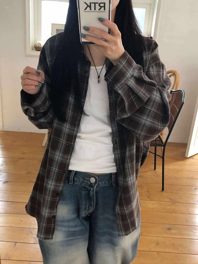 側綁帶格紋襯衫 ( 2色 / 少量現貨 )11