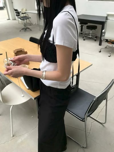 基礎薄款短TEE ( 白色/灰色 )14