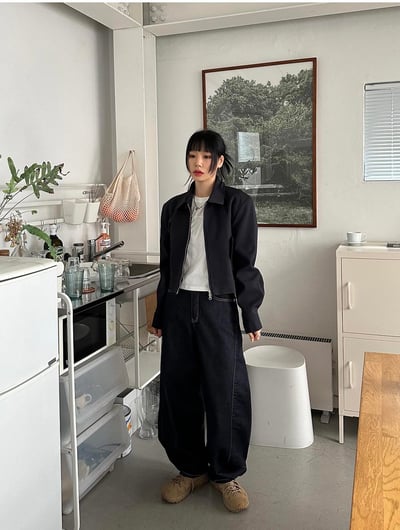 側邊縫線造型原色褲 ( 現貨 )1