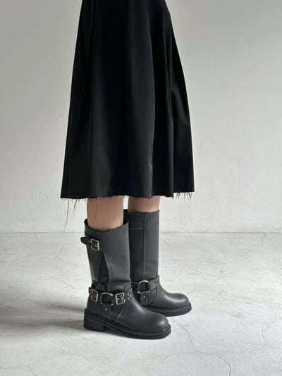 仿舊感釦環中筒靴21