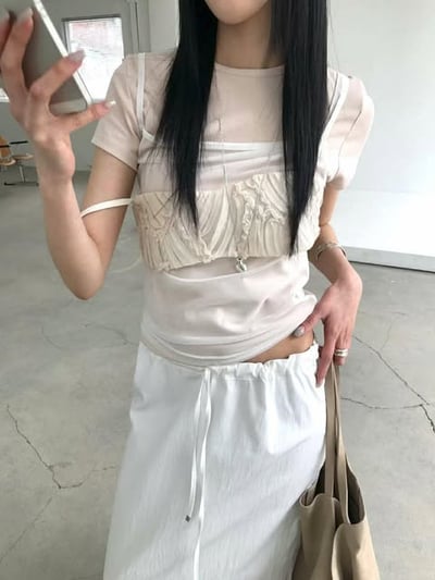 基礎薄款短TEE ( 粉色/咖啡色/杏色 )7