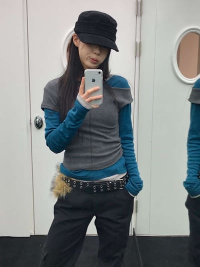 側抓皺不對稱上衣 ( 3色 )13