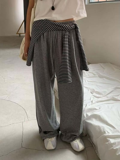 配色圓領條紋上衣 ( 4色 )16