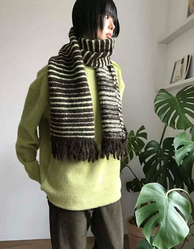 流蘇條紋配色圍巾 ( 5色 / 少量現貨 )14