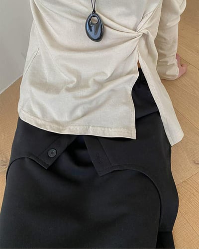 假兩件層次造型棉裙 ( 2色 )10