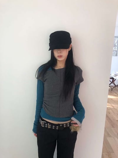 側抓皺不對稱上衣 ( 3色 )14