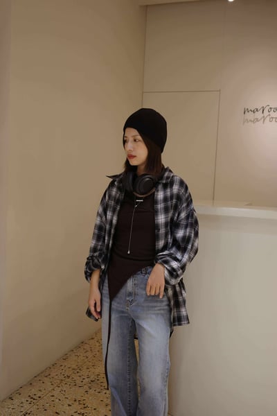 側綁帶格紋襯衫 ( 2色 / 少量現貨 )3