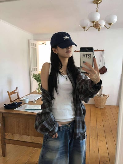 側綁帶格紋襯衫 ( 2色 / 少量現貨 )13