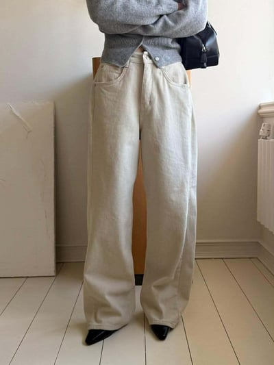 米色丹寧長褲8
