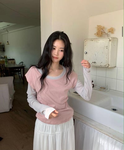 U領短袖上衣 ( 6色 )5