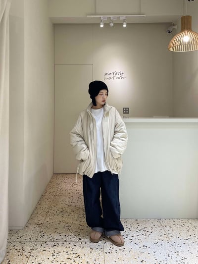 可束素面鋪棉外套 ( 2色 )13