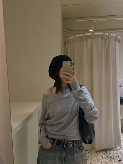 露肩縮袖上衣 ( 3色 / 少量現貨 )6