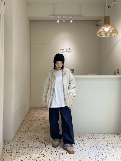 可束素面鋪棉外套 ( 2色 )12