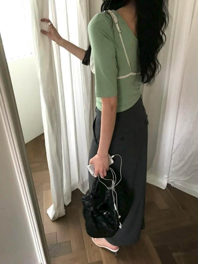 法式5分袖兩穿棉TEE ( 4色 )13