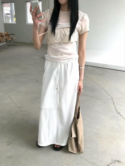 立體壓紋綁帶小背心 ( 2色 )7