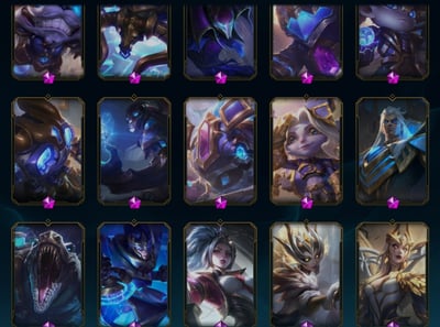 (T58客人分期中請勿下單)League of Legends 英雄聯盟 首付2000元起 主打聯盟高CP值頂號 17款神話棋手 熱門劍仙伊瑞莉雅、K/DA 凱莎、龍宮仙女索娜、靈花祭阿璃等 4款神話棋盤 總聯盟造型1606個 多款熱門造型用不完 喜歡不要錯過唷皆可分期~9