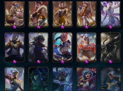 (T58客人分期中請勿下單)League of Legends 英雄聯盟 首付2000元起 主打聯盟高CP值頂號 17款神話棋手 熱門劍仙伊瑞莉雅、K/DA 凱莎、龍宮仙女索娜、靈花祭阿璃等 4款神話棋盤 總聯盟造型1606個 多款熱門造型用不完 喜歡不要錯過唷皆可分期~6