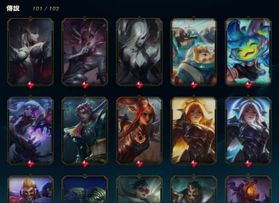 (T58客人分期中請勿下單)League of Legends 英雄聯盟 首付2000元起 主打聯盟高CP值頂號 17款神話棋手 熱門劍仙伊瑞莉雅、K/DA 凱莎、龍宮仙女索娜、靈花祭阿璃等 4款神話棋盤 總聯盟造型1606個 多款熱門造型用不完 喜歡不要錯過唷皆可分期~7