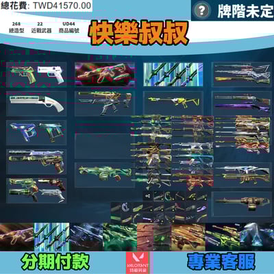 Valorant 特戰英豪 頭期款1600元起 主打絕版冠軍23套+憐憫之刃+黑波套+玉龍套+邊陲套+捍勇套+RGX套+龐克套 冠三混沌靈花至尊電玩異星海洋偵查等造型1