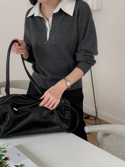 𝐍𝟎𝟒 巴黎學院襯衫領針織📔（𝟐 𝐜𝐨𝐥𝐨𝐫𝐬）7