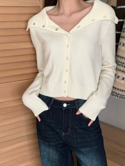 𝐃𝟏𝟏 軟綿綿雪花排釦翻領❄️5