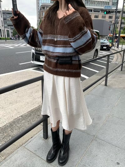 𝐍𝟏𝟗 藍莓千層派條紋毛衣🫐（𝟐 𝐜𝐨𝐥𝐨𝐫𝐬）2