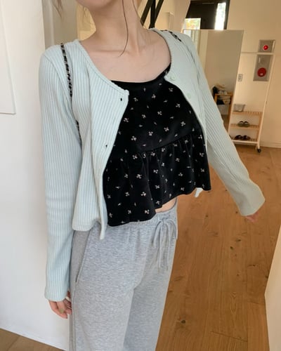 𝐃𝟎𝟏 薄荷野莓花邊針織衫🪴（𝟒 𝐜𝐨𝐥𝐨𝐫𝐬）1