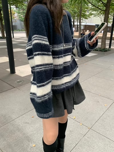 𝐍𝟏𝟗 藍莓千層派條紋毛衣🫐（𝟐 𝐜𝐨𝐥𝐨𝐫𝐬）8