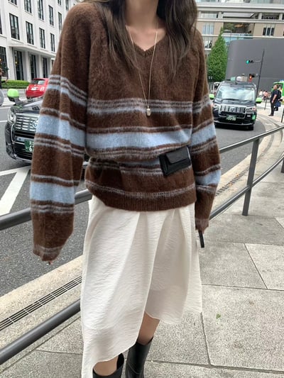 𝐍𝟏𝟗 藍莓千層派條紋毛衣🫐（𝟐 𝐜𝐨𝐥𝐨𝐫𝐬）5