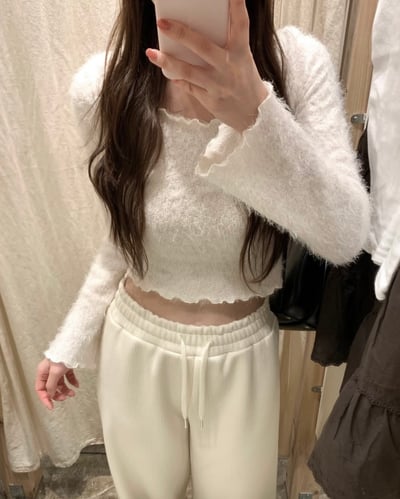 𝐃𝟎𝟕 優雅白天鵝捲邊上衣🦢6