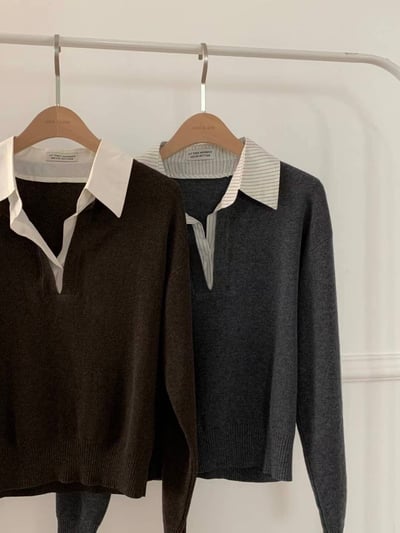 𝐍𝟎𝟒 巴黎學院襯衫領針織📔（𝟐 𝐜𝐨𝐥𝐨𝐫𝐬）11