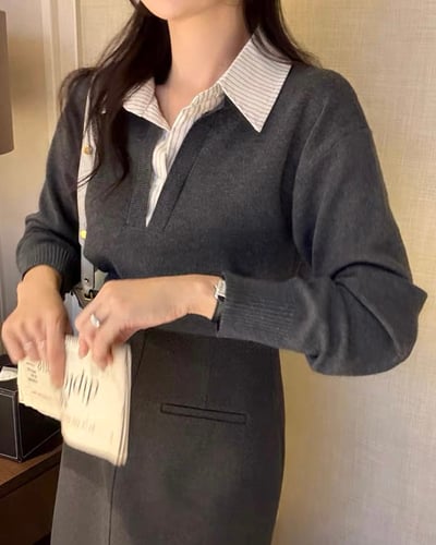 𝐍𝟎𝟒 巴黎學院襯衫領針織📔（𝟐 𝐜𝐨𝐥𝐨𝐫𝐬）10