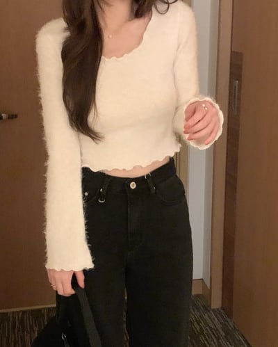 𝐃𝟎𝟕 優雅白天鵝捲邊上衣🦢3