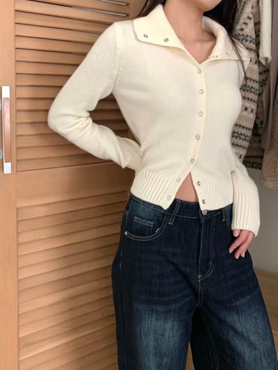 𝐃𝟏𝟏 軟綿綿雪花排釦翻領❄️4