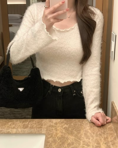 𝐃𝟎𝟕 優雅白天鵝捲邊上衣🦢2