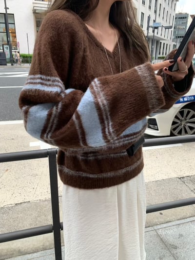 𝐍𝟏𝟗 藍莓千層派條紋毛衣🫐（𝟐 𝐜𝐨𝐥𝐨𝐫𝐬）3