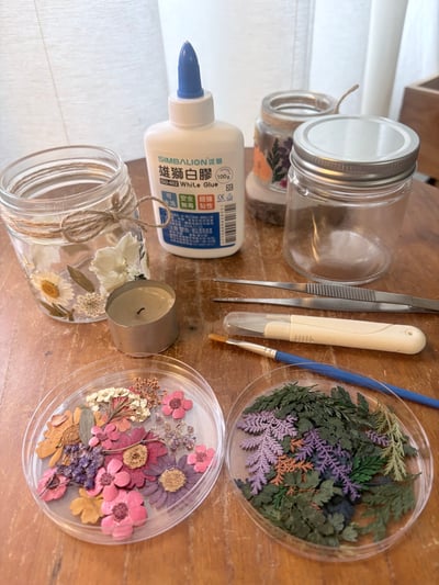 線上課程材料包｜壓花創意蠟燭杯2