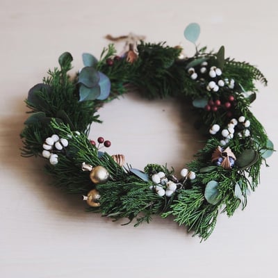 企業課程｜森林系聖誕花圈1