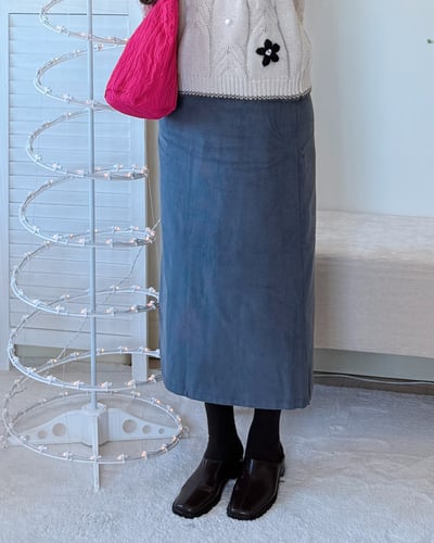 witharch燈心絨口袋長裙1