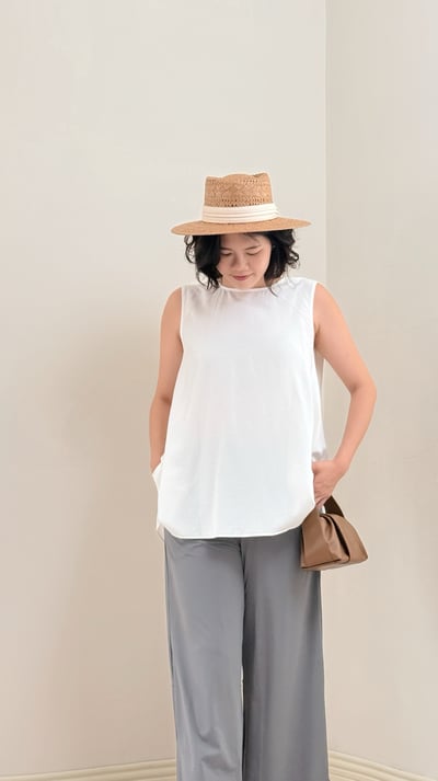 紐結美背長版上衣-杏4