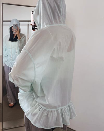 清透連帽傘擺防曬衫-綠4