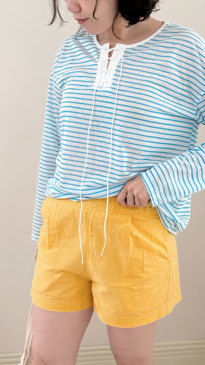 亮眼時髦萬能短褲-黃3